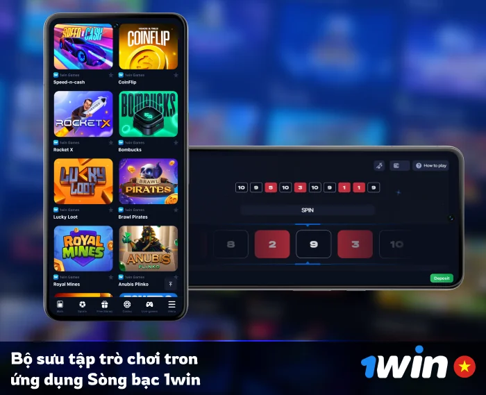 Bộ sưu tập trò chơi casino di động tại 1Win VN