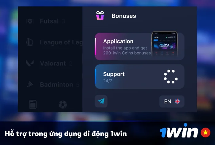 Cách liên hệ với bộ phận hỗ trợ khách hàng của 1Win trên ứng dụng di động