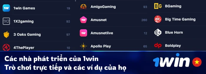 Nhà phát triển trò chơi 1Win Live Casino