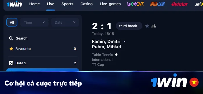 Cá cược thể thao trực tiếp - 1Win Việt Nam