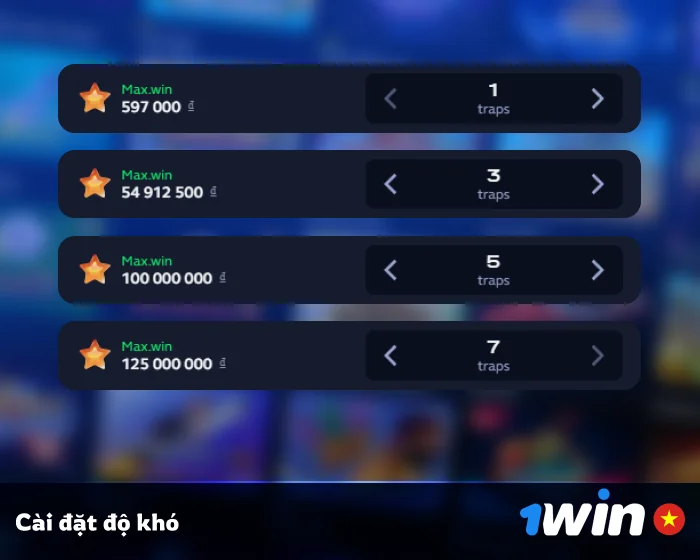 Người chơi có thể chọn độ khó của trò chơi Mines tại 1Win Casino