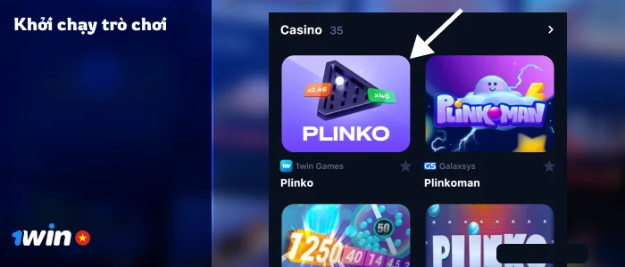 Khởi chạy Plinko bằng cách sử dụng Trang Casino 1Win