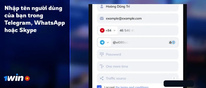 Điền vào liên kết tài khoản mạng xã hội của bạn - 1Win VN