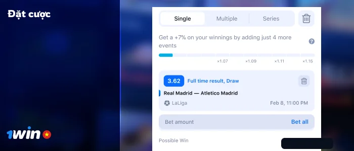 Vào phiếu cược và hoàn tất cược bóng đá của bạn - 1Win Vietnam