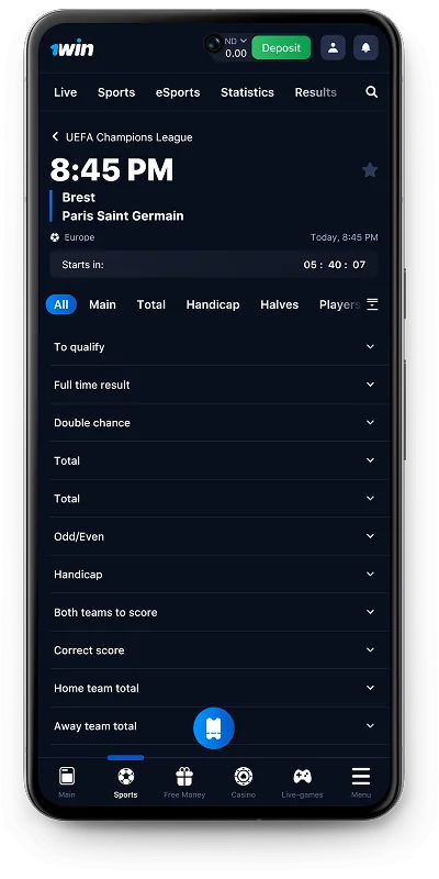 Trang cá cược trận đấu 1Win Việt Nam